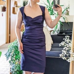 Talbot Runhof Cap Sleeve Purple Formal Dress Size 6